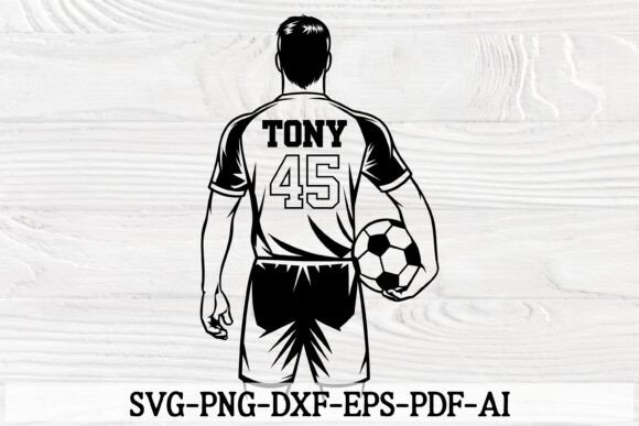 Custom Soccer Male Player SVG Graphics for Crafts