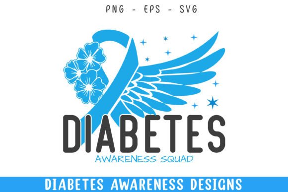 Diabetes Awareness Squad Blue Ribbon SVG: Crafts & Graphics
