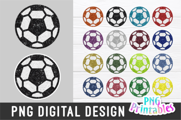 Glitter Soccer PNG Bundle: Craft Graphics That Sparkle