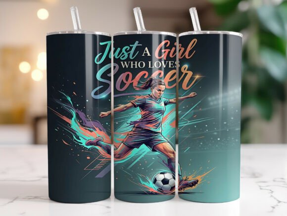 Just a Girl Who Loves Soccer Tumbler Wrap Graphics