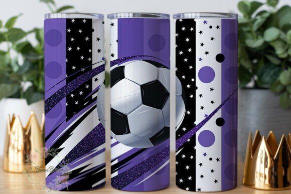 Purple Soccer Ball Graphics for Tumbler Wraps