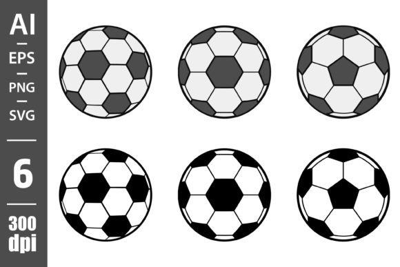 Soccer Ball Clipart Vector Design: Graphics & Illustrations for Sellers