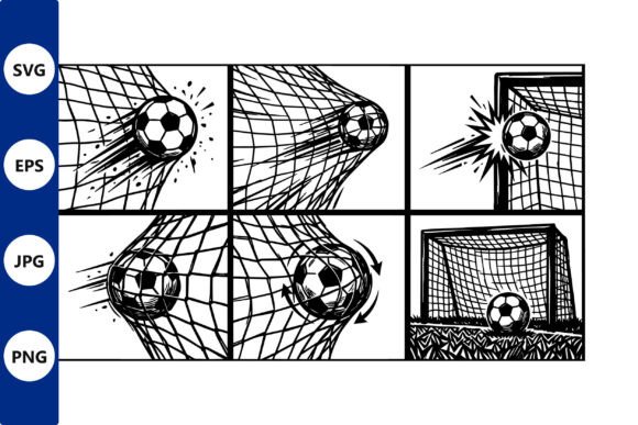 Soccer Ball Net Panel Collage: Graphics & Crafts