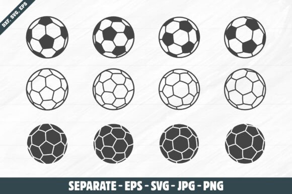 Soccer Ball Silhouette Graphics for Crafts & Content