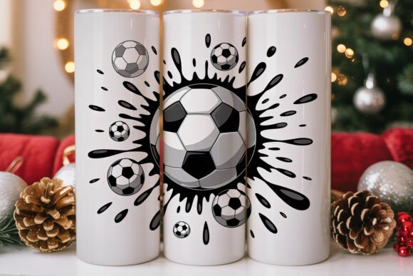 Soccer Ball Splash Graphics for Tumbler Wraps