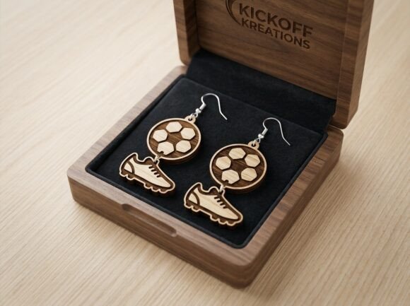 Soccer Cleat Earring Laser Cut Design Review