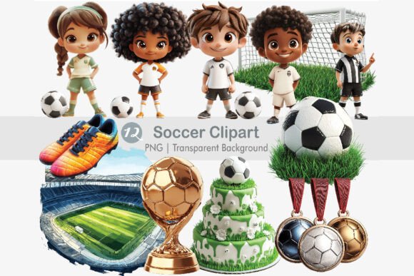 Soccer Clipart PNG Bundle: Illustrations & Graphics