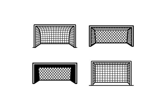 Soccer Goal Net Icon Set for Graphics & Crafts