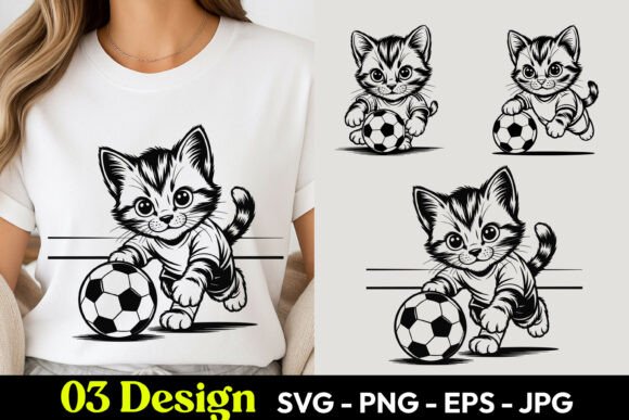 Soccer Kitten Cartoon SVG PNG: A Designer's Review