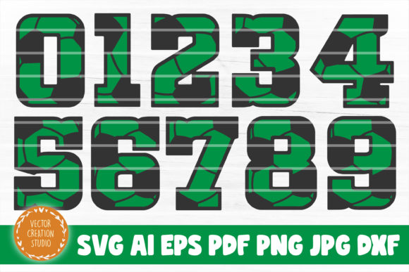 Soccer Numbers SVG Font Clipart for Crafts & Graphics