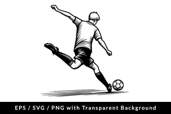 Soccer Player Ready to Shoot Graphics & Illustrations