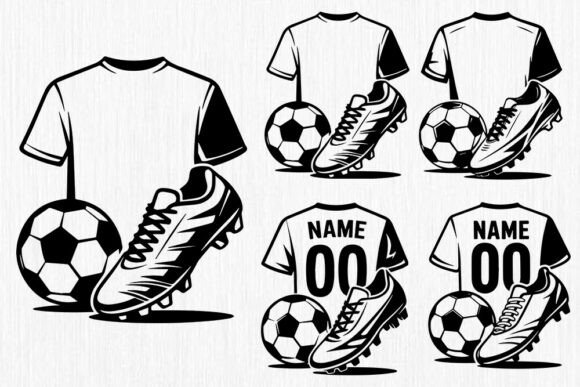 Soccer Player SVG Graphics for Custom Name Jersey Crafts