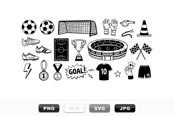 Soccer Sport Icon Clipart Set: Graphics & Crafts Review