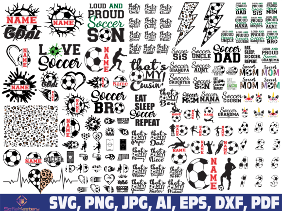 Soccer SVG Bundle & Font Alphabet for Craft Graphics