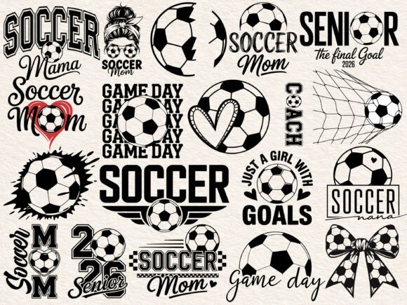 Soccer SVG PNG Bundle: Custom Craft Graphics
