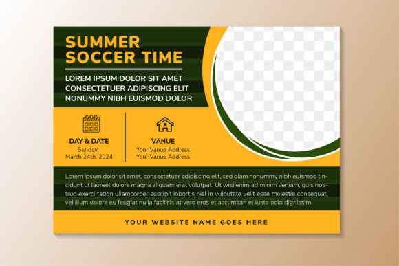 Summer Soccer Horizontal Flyer: Print Templates & Graphics